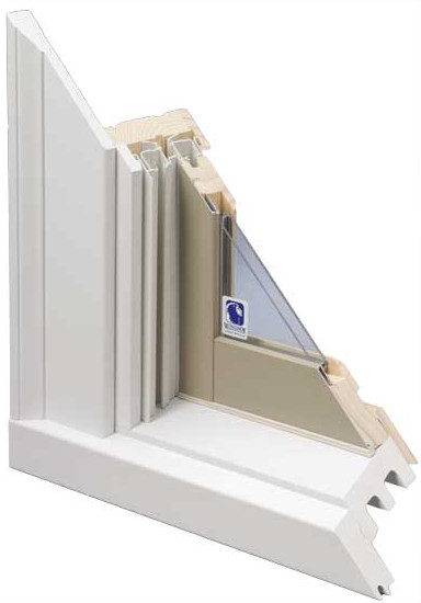 Cross-section diagram of a window and door frame